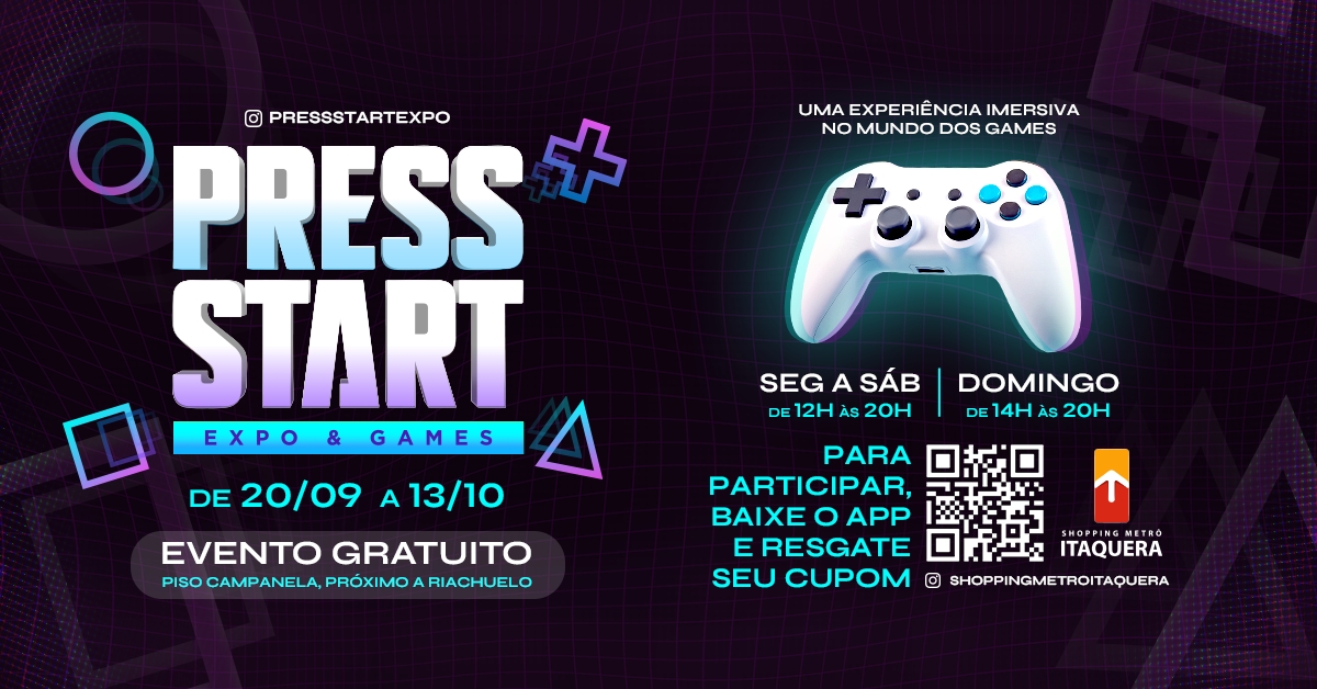 Evento de games gratuito chega na Zona Leste de São Paulo