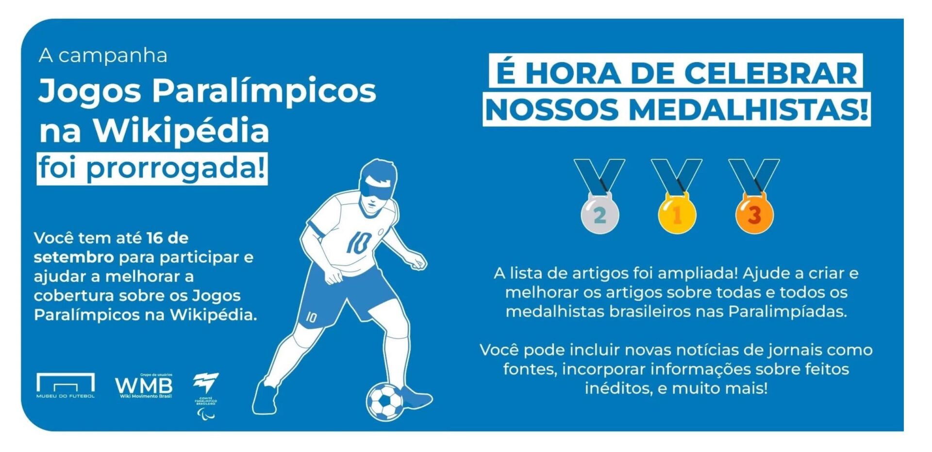 Campanha Jogos Paralímpicos na Wikipédia é prorrogada até dia 16 de setembro